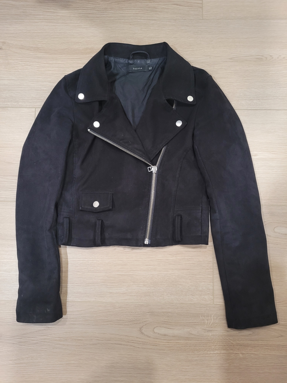 Talula Black Suede Moto Jacket - Women XXS